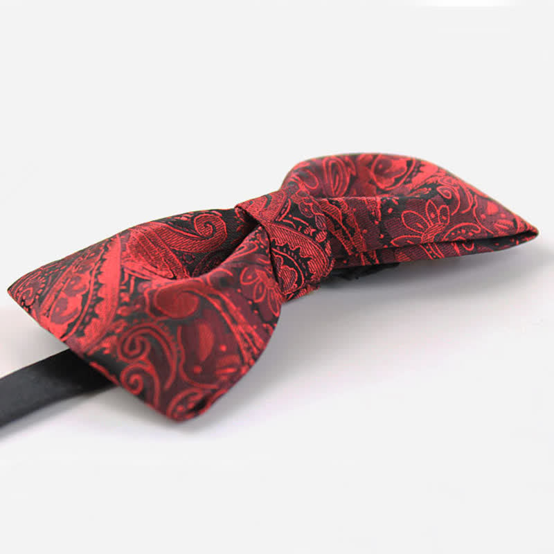 Papillon elegante da uomo in stile britannico con motivo Paisley bordeaux