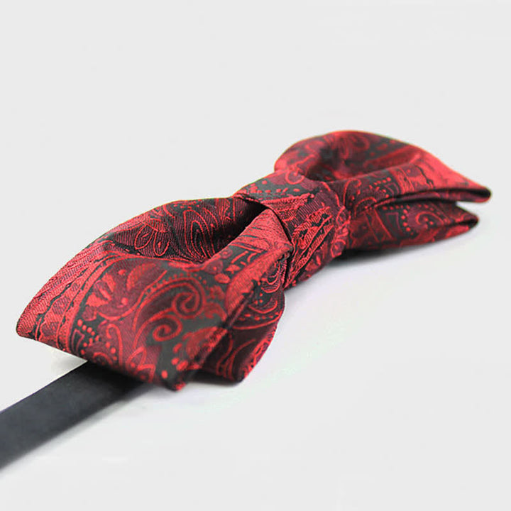 Papillon elegante da uomo in stile britannico con motivo Paisley bordeaux