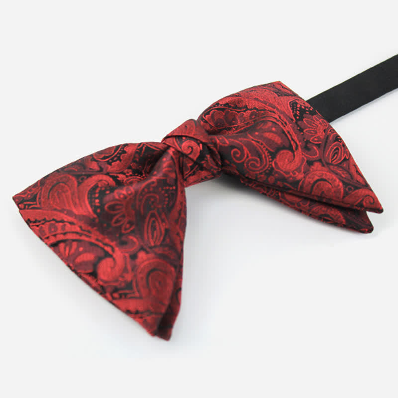 Papillon elegante da uomo in stile britannico con motivo Paisley bordeaux