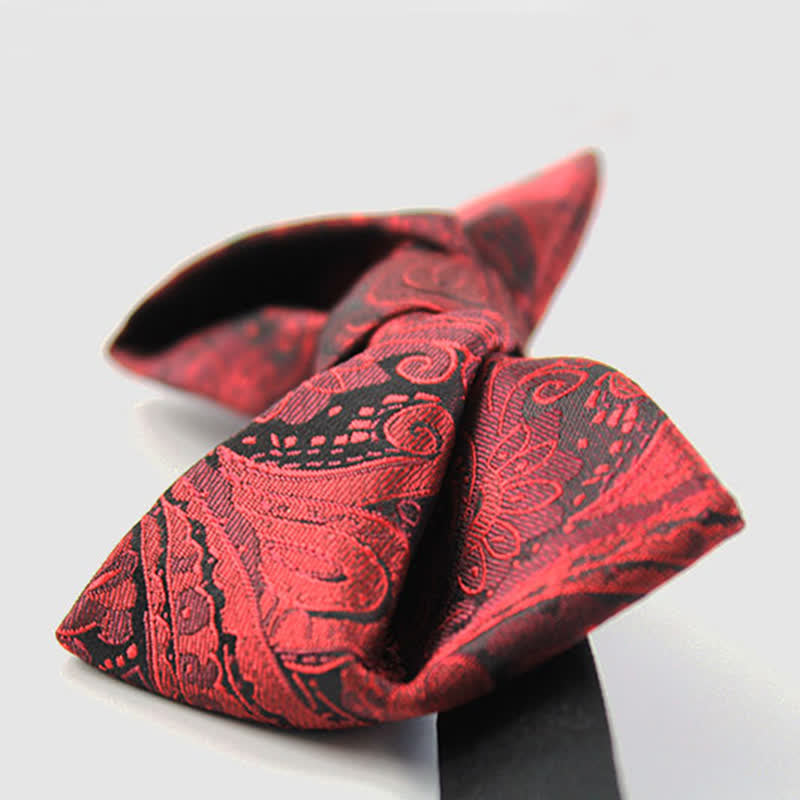 Papillon elegante da uomo in stile britannico con motivo Paisley bordeaux
