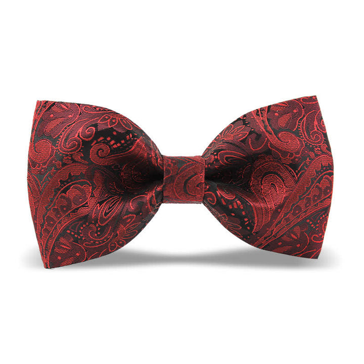 Papillon elegante da uomo in stile britannico con motivo Paisley bordeaux