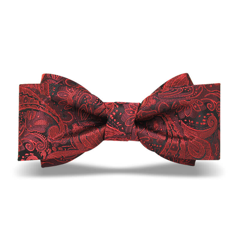 Papillon elegante da uomo in stile britannico con motivo Paisley bordeaux
