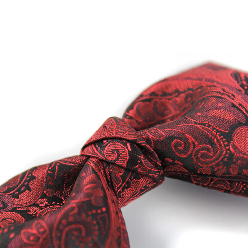 Papillon elegante da uomo in stile britannico con motivo Paisley bordeaux