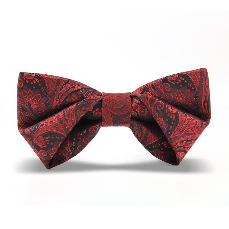 Papillon elegante da uomo in stile britannico con motivo Paisley bordeaux