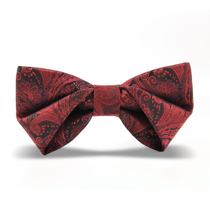 Papillon elegante da uomo in stile britannico con motivo Paisley bordeaux