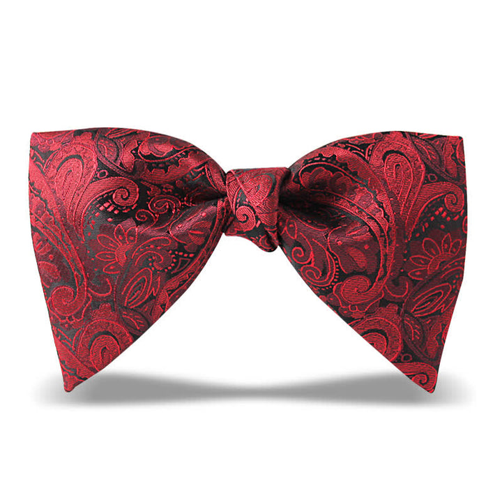 Papillon elegante da uomo in stile britannico con motivo Paisley bordeaux