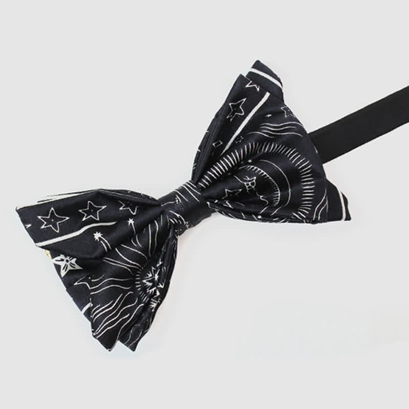 Papillon da uomo con motivo sole luna stelle nero