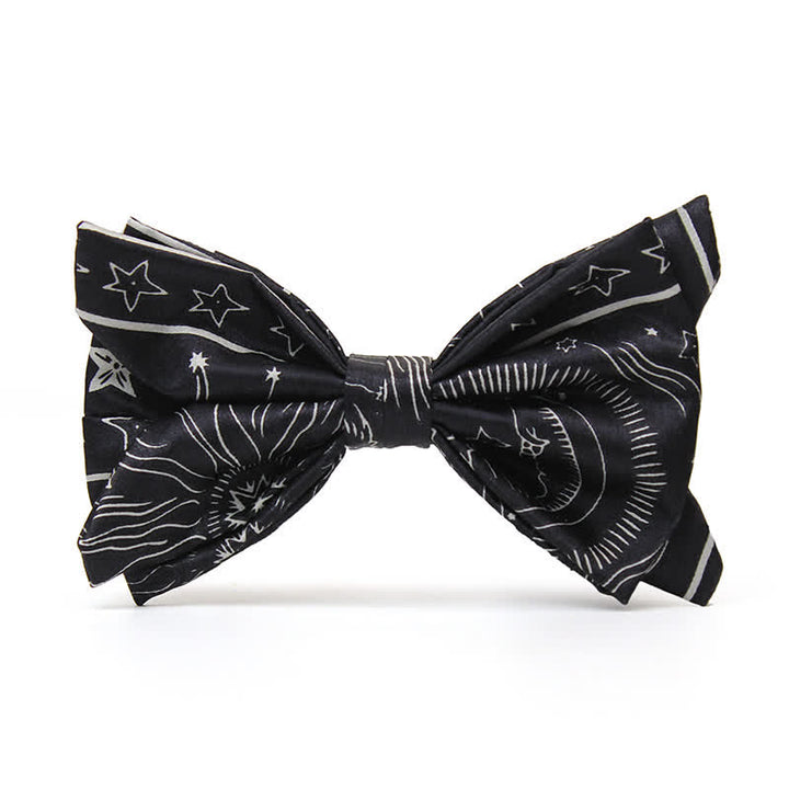 Papillon da uomo con motivo sole luna stelle nero