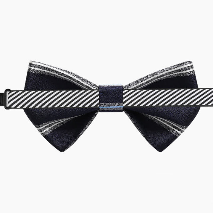 Papillon classico da uomo a righe blu navy