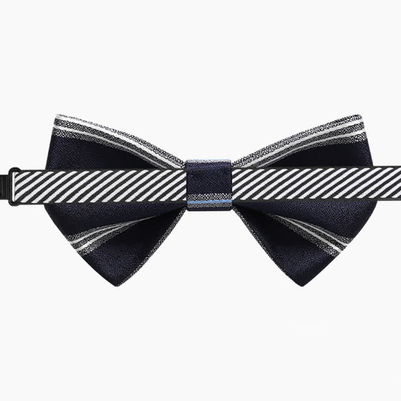 Papillon classico da uomo a righe blu navy - image 5
