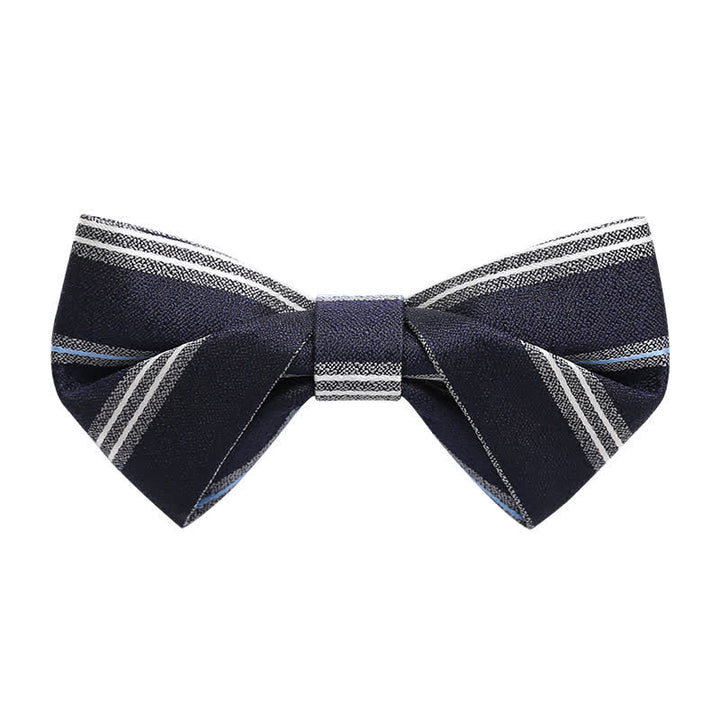 Papillon classico da uomo a righe blu navy - Stile n. 2 - image 2