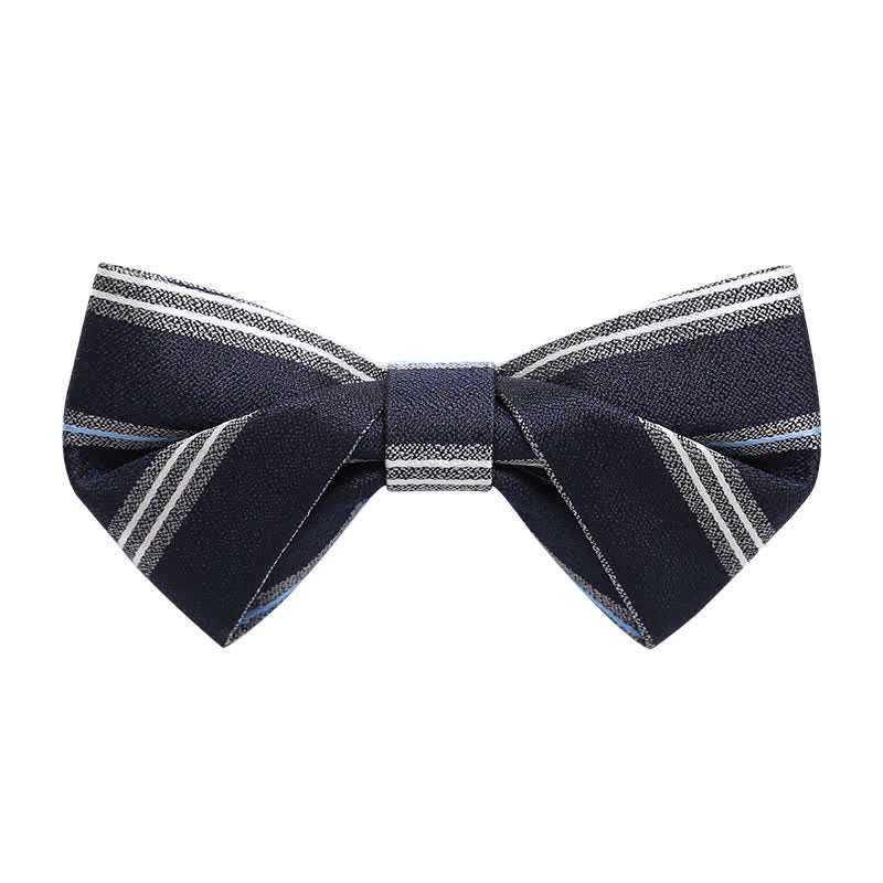 Papillon classico da uomo a righe blu navy