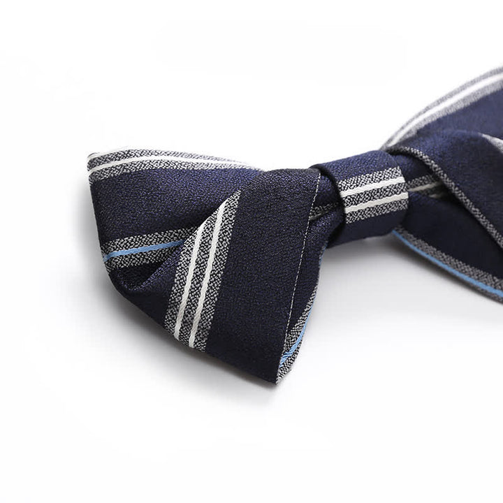Papillon classico da uomo a righe blu navy