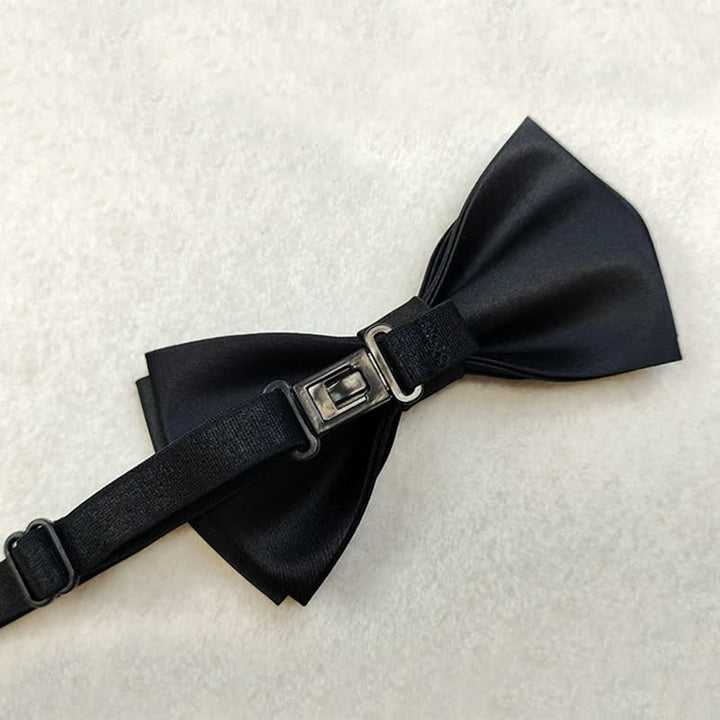 Papillon da uomo con corona in metallo argentato e catena a croce
