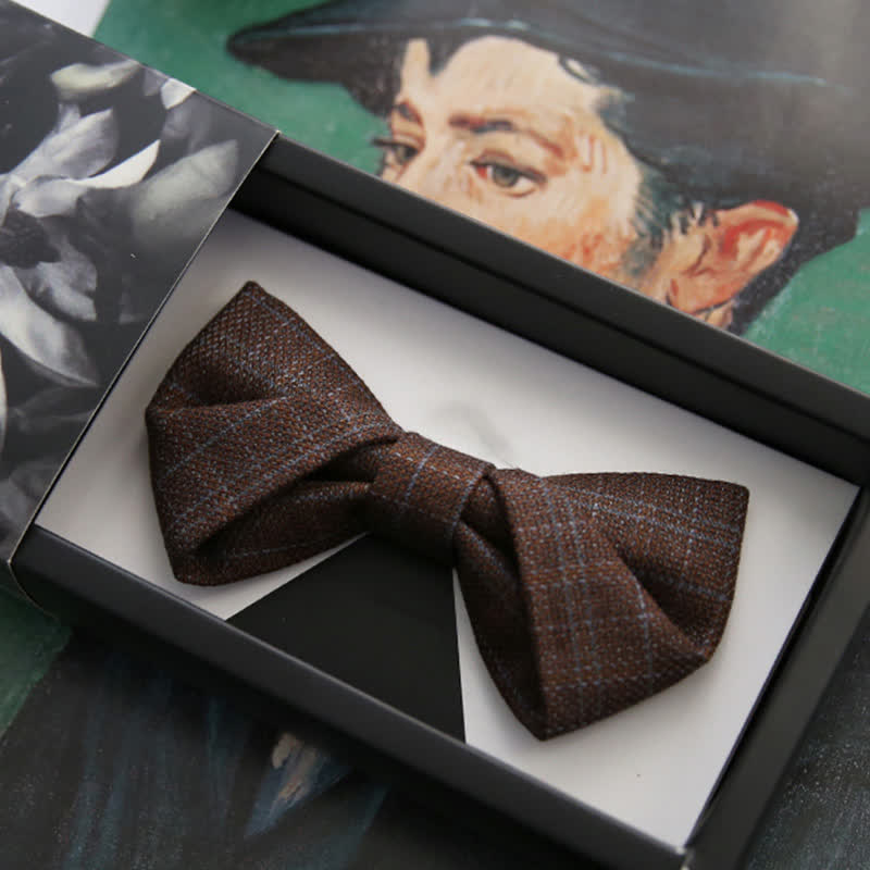 Papillon scozzese marrone scuro vintage in stile britannico da uomo