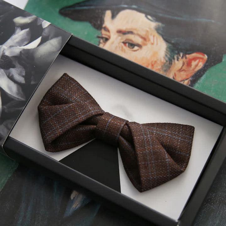 Papillon scozzese marrone scuro vintage in stile britannico da uomo