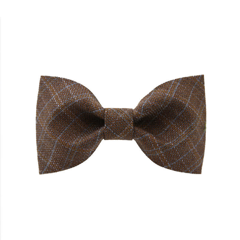 Papillon scozzese marrone scuro vintage in stile britannico da uomo