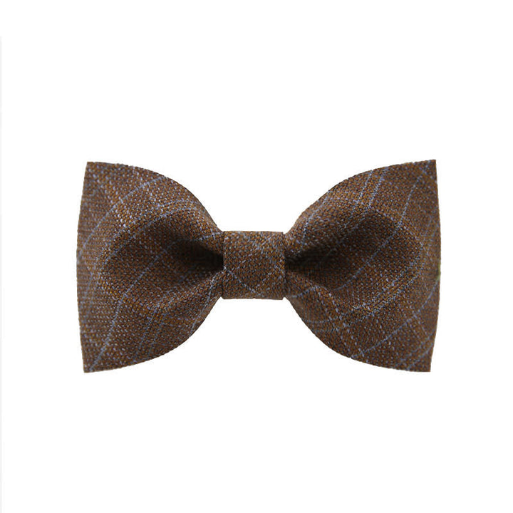 Papillon scozzese marrone scuro vintage in stile britannico da uomo