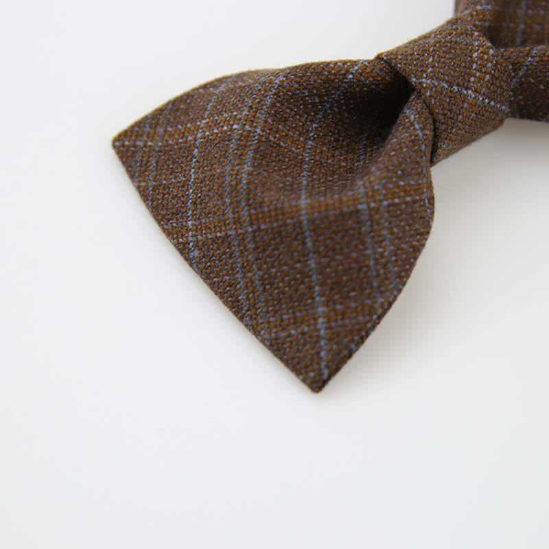 Papillon scozzese marrone scuro vintage in stile britannico da uomo