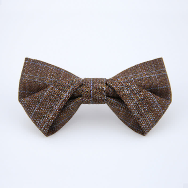 Papillon scozzese marrone scuro vintage in stile britannico da uomo