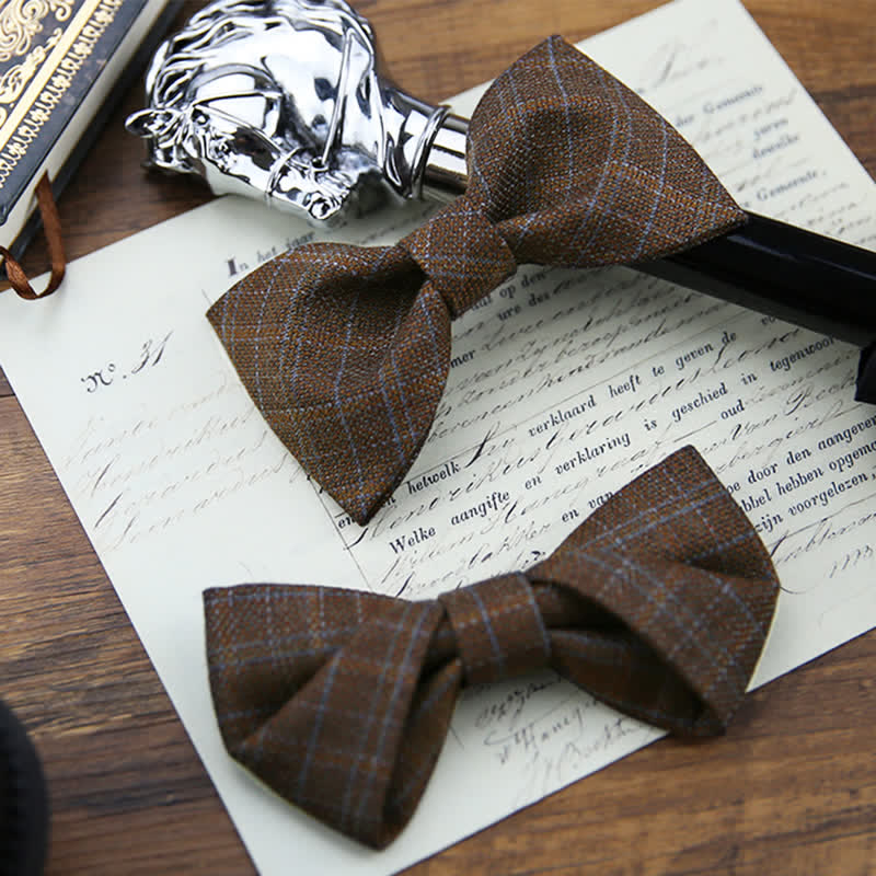 Papillon scozzese marrone scuro vintage in stile britannico da uomo - image 0