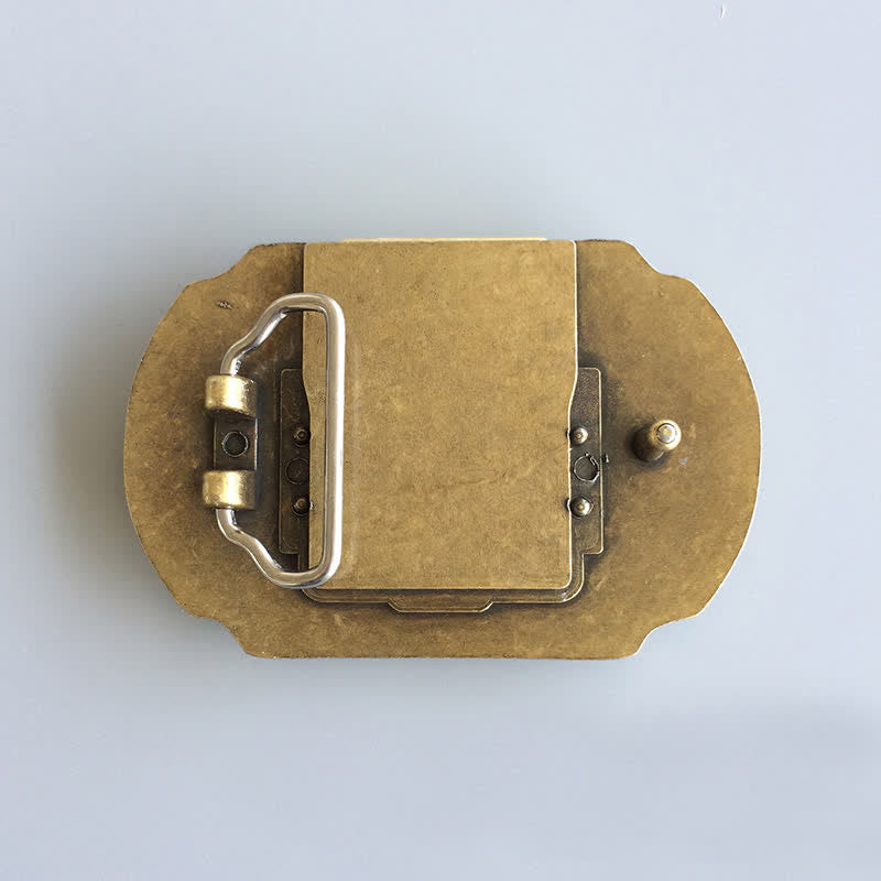 Cintura in pelle fai da te da uomo con aquila in bronzo e accendino nascosto - image 1
