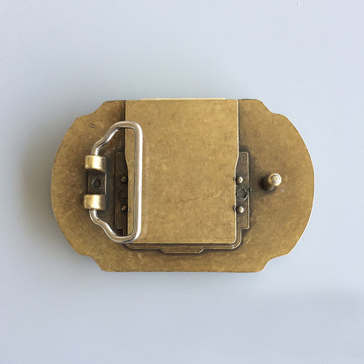 Cintura in pelle fai da te da uomo con aquila in bronzo e accendino nascosto - image 1
