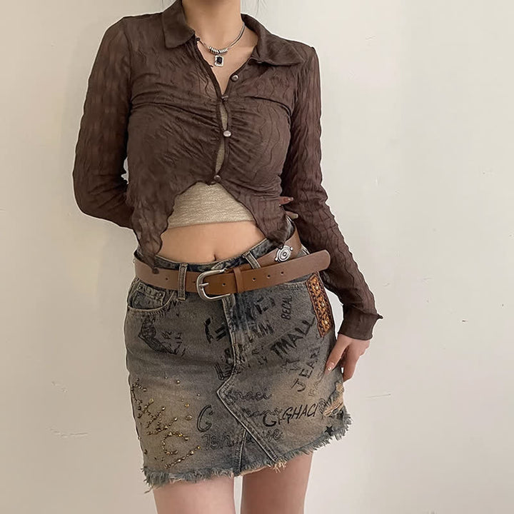 Cintura in pelle con decorazione in metallo e borchie Concho da donna