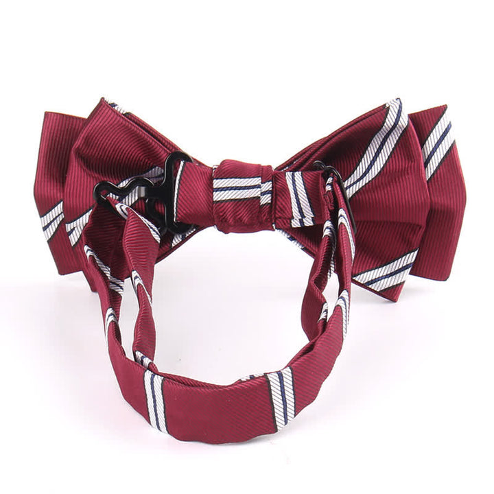 Set di 3 cravatte e papillon da uomo in stile bordeaux