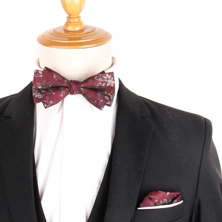 Set di 3 cravatte e papillon da uomo in stile bordeaux