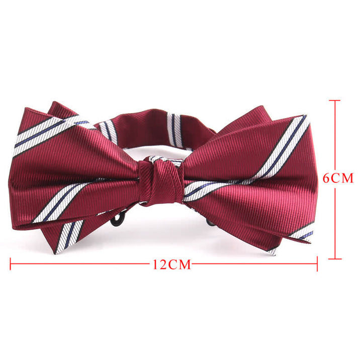 Set di 3 cravatte e papillon da uomo in stile bordeaux