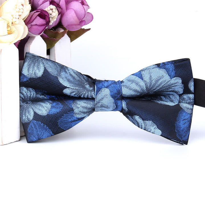 Set di 2 papillon con fazzoletto da taschino floreale blu e blu navy da uomo