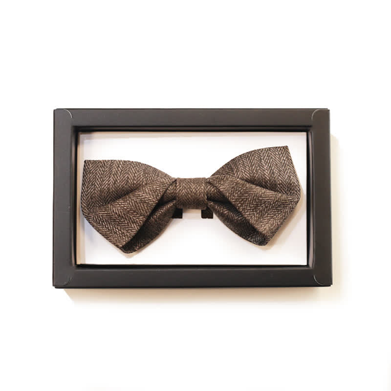 Papillon da uomo con spilla floreale in stile britannico marrone vintage