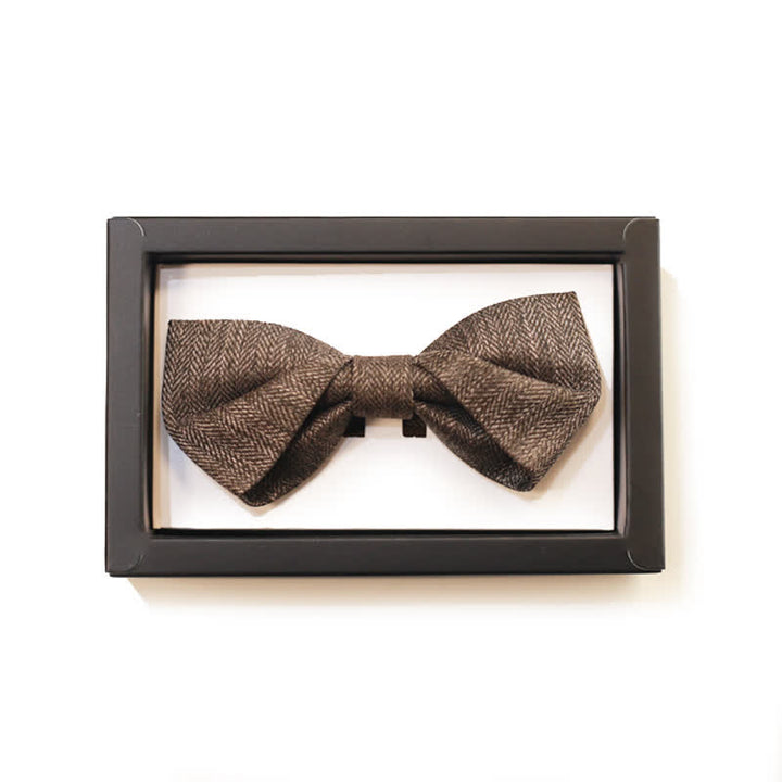 Papillon da uomo con spilla floreale in stile britannico marrone vintage
