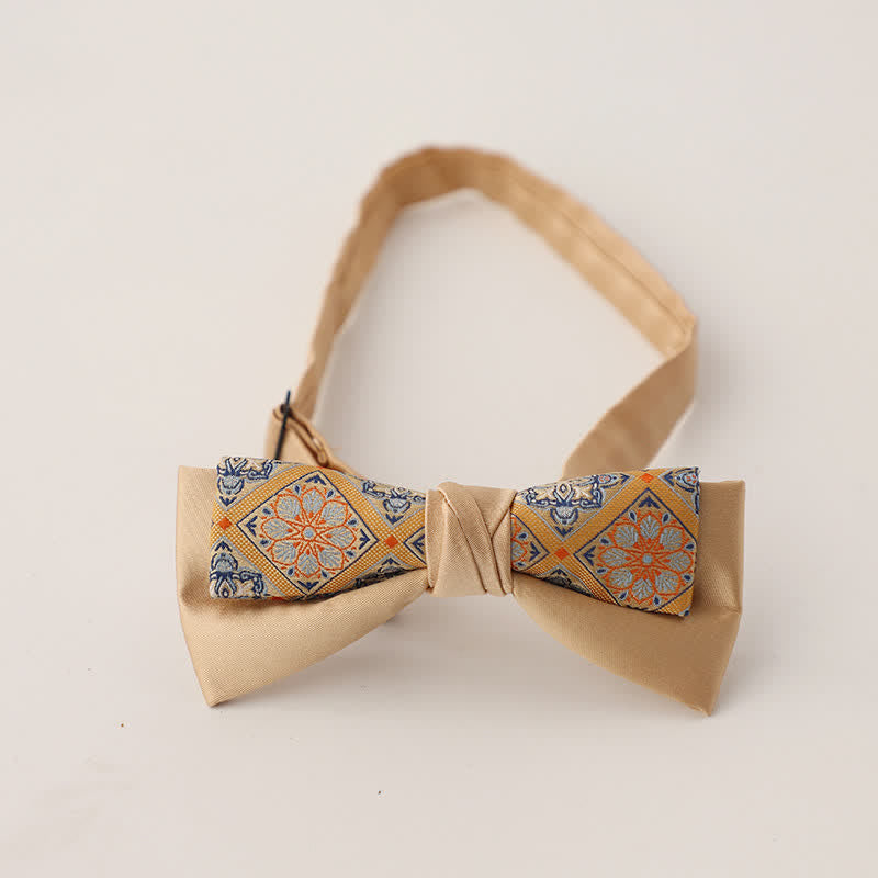 Papillon floreale patchwork a due strati da uomo unico