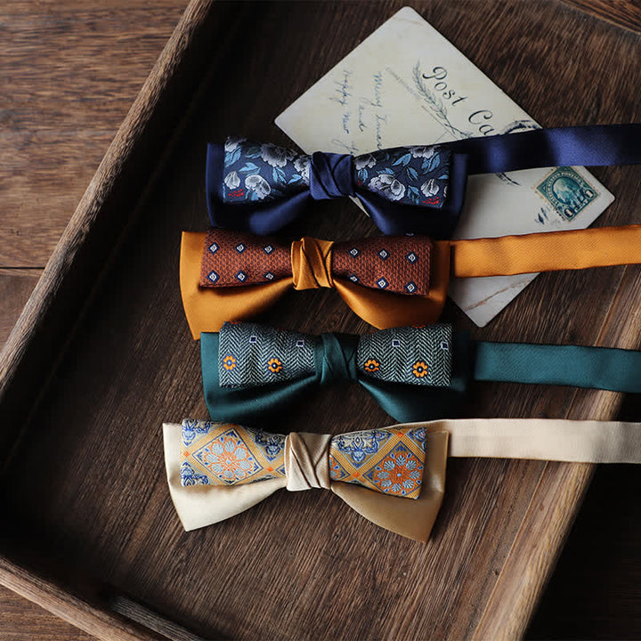 Papillon floreale patchwork a due strati da uomo unico