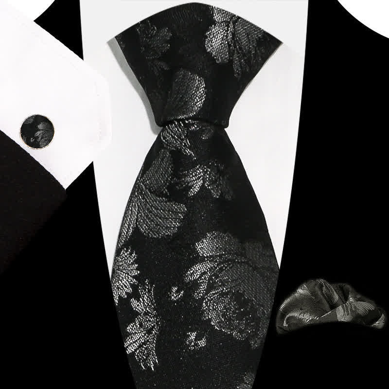 Set di 3 cravatte da uomo con motivo floreale grazioso e squisito