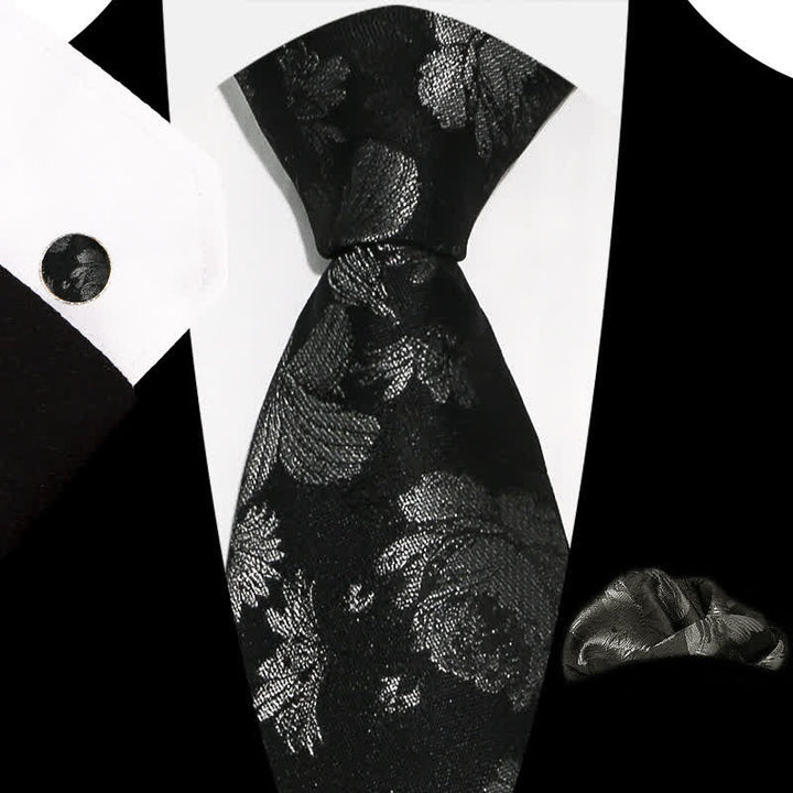Set di 3 cravatte da uomo con motivo floreale grazioso e squisito