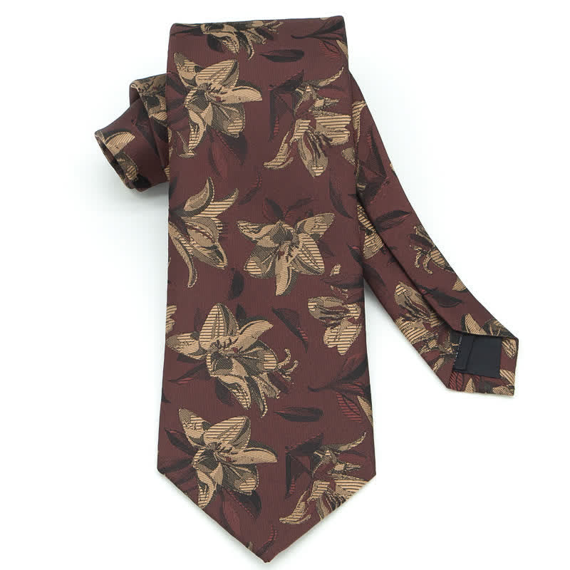 Set di 3 cravatte da uomo con motivo floreale grazioso e squisito