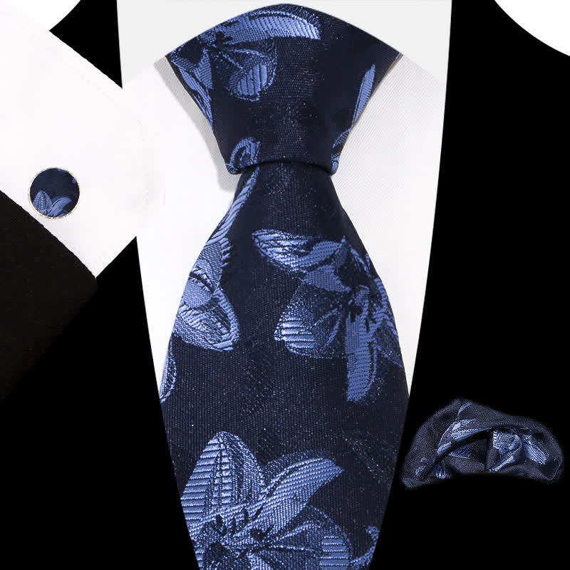 Set di 3 cravatte da uomo con motivo floreale grazioso e squisito