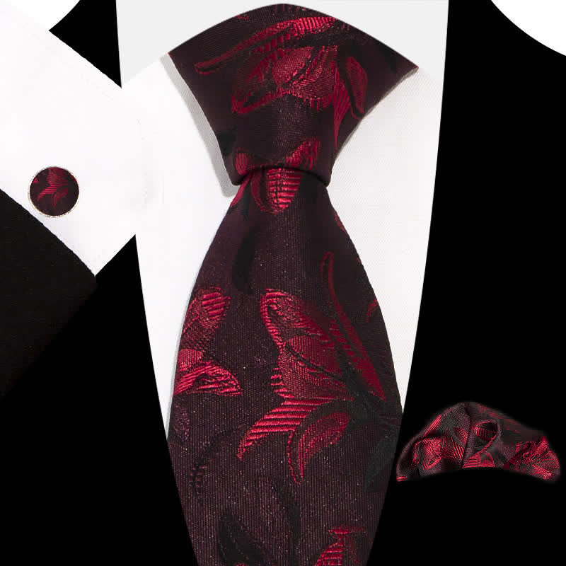 Set di 3 cravatte da uomo con motivo floreale grazioso e squisito