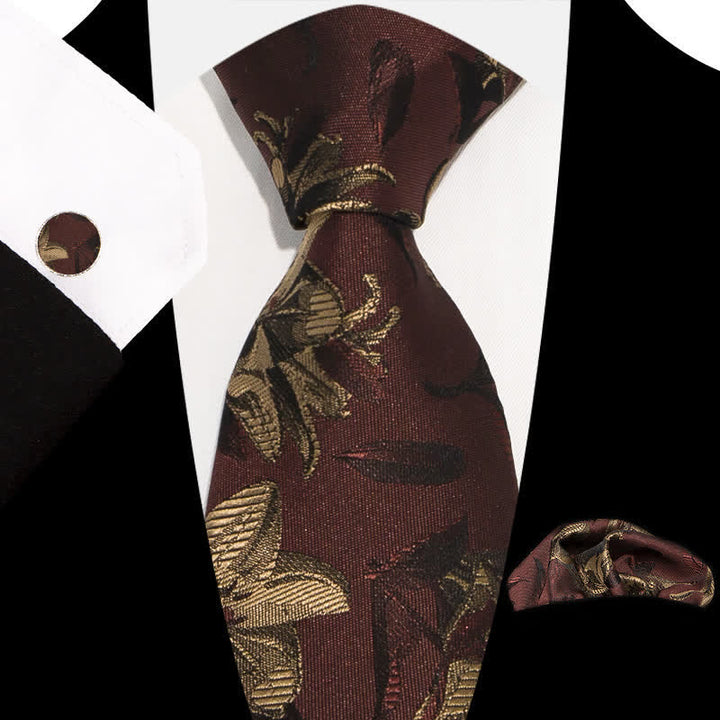 Set di 3 cravatte da uomo con motivo floreale grazioso e squisito