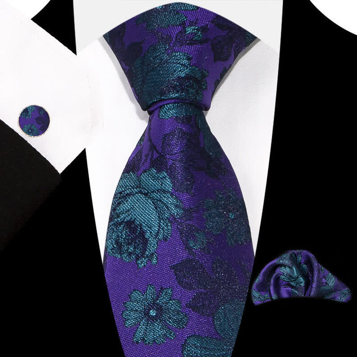 Set di 3 cravatte da uomo con motivo floreale grazioso e squisito