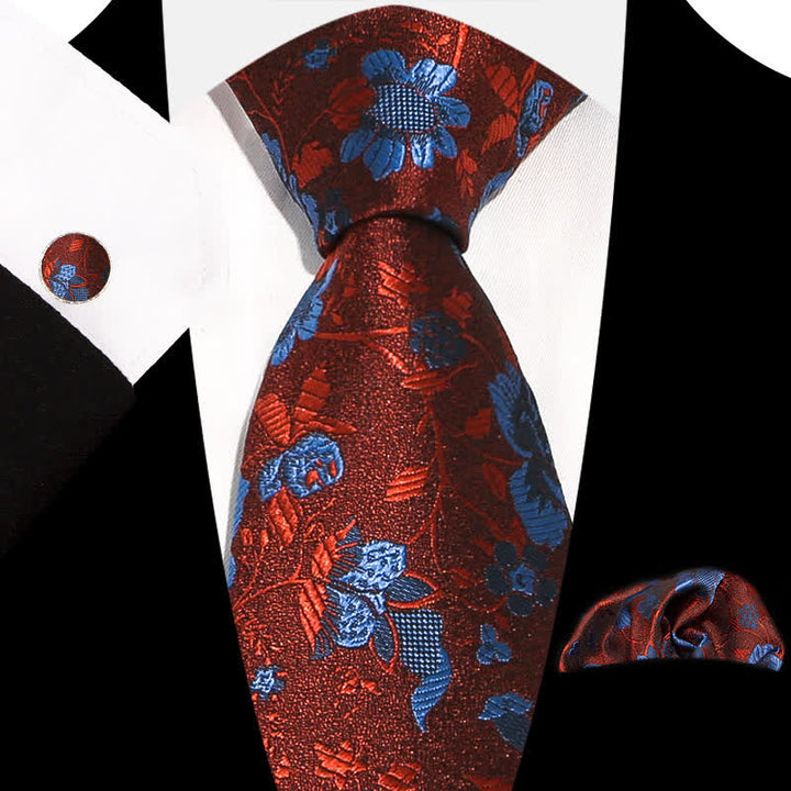 Set di 3 cravatte da uomo con motivo floreale grazioso e squisito