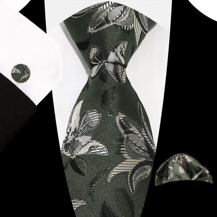 Set di 3 cravatte da uomo con motivo floreale grazioso e squisito