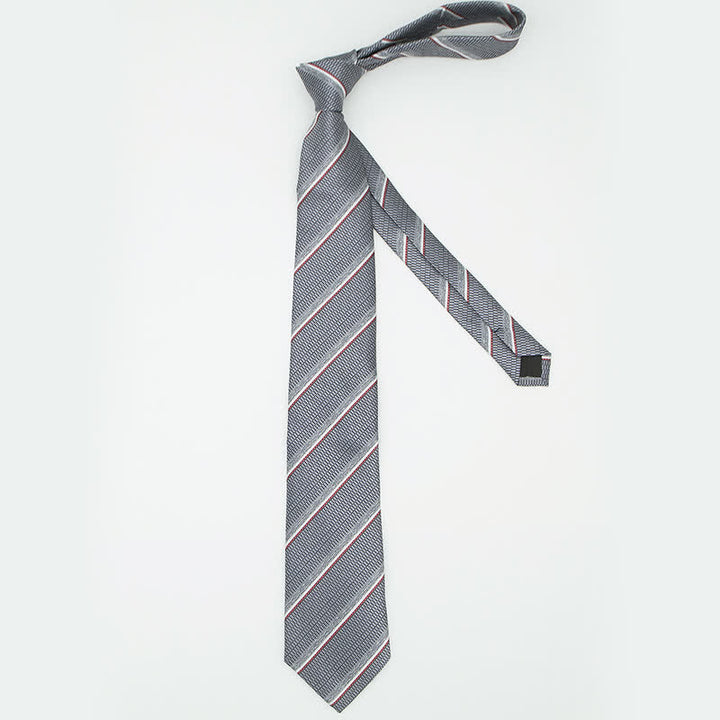 Set di 3 cravatte casual a righe da ufficio per uomo - image 8