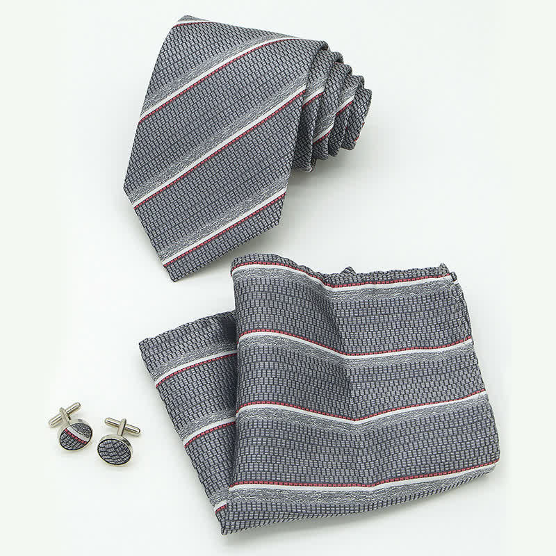 Set di 3 cravatte casual a righe da ufficio per uomo
