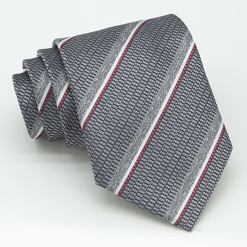 Set di 3 cravatte casual a righe da ufficio per uomo