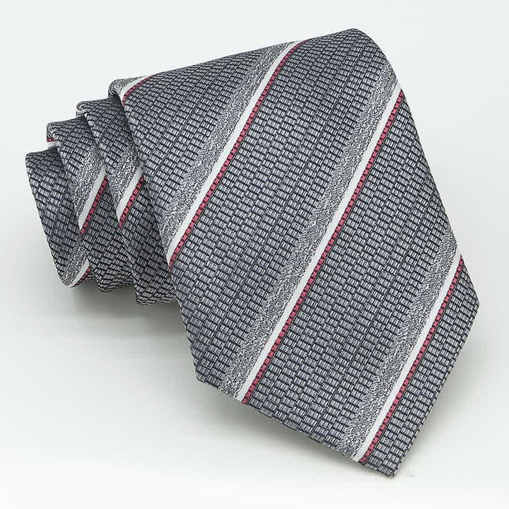 Set di 3 cravatte casual a righe da ufficio per uomo