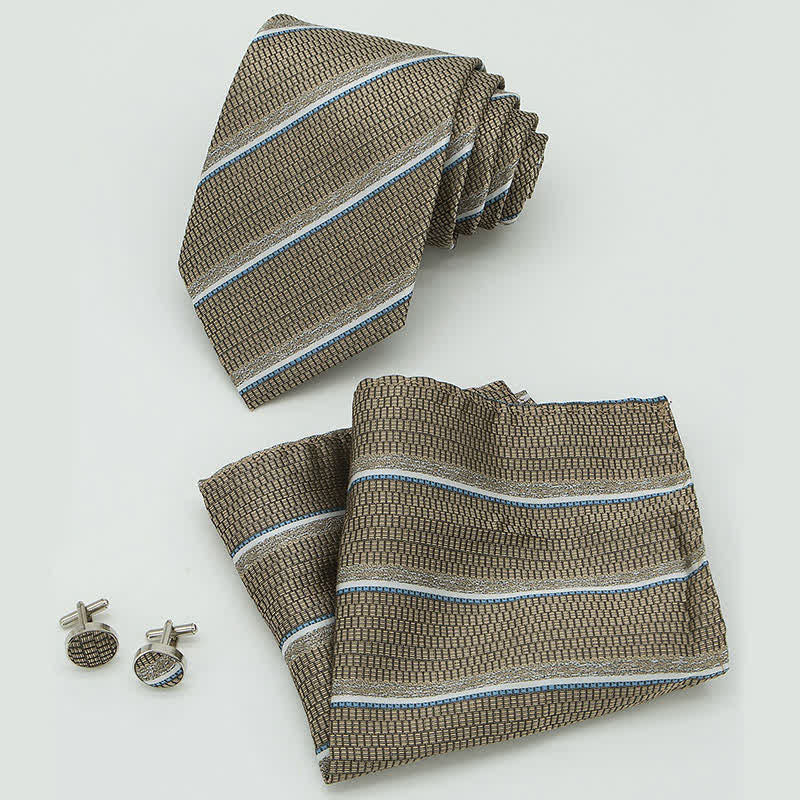 Set di 3 cravatte casual a righe da ufficio per uomo